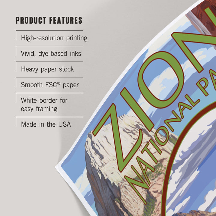 Zion National Park, Utah, Montage Views, Art & Giclee Prints Art Lantern Press 