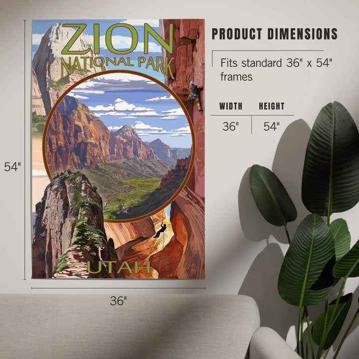 Zion National Park, Utah, Montage Views, Art & Giclee Prints Art Lantern Press 