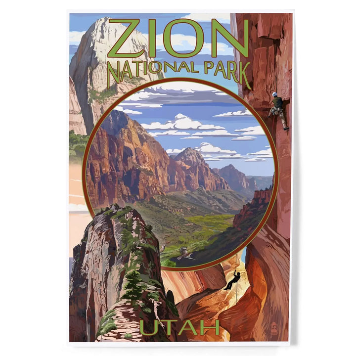 Zion National Park, Utah, Montage Views, Art & Giclee Prints Art Lantern Press 