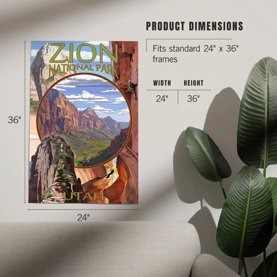 Zion National Park, Utah, Montage Views, Art & Giclee Prints Art Lantern Press 