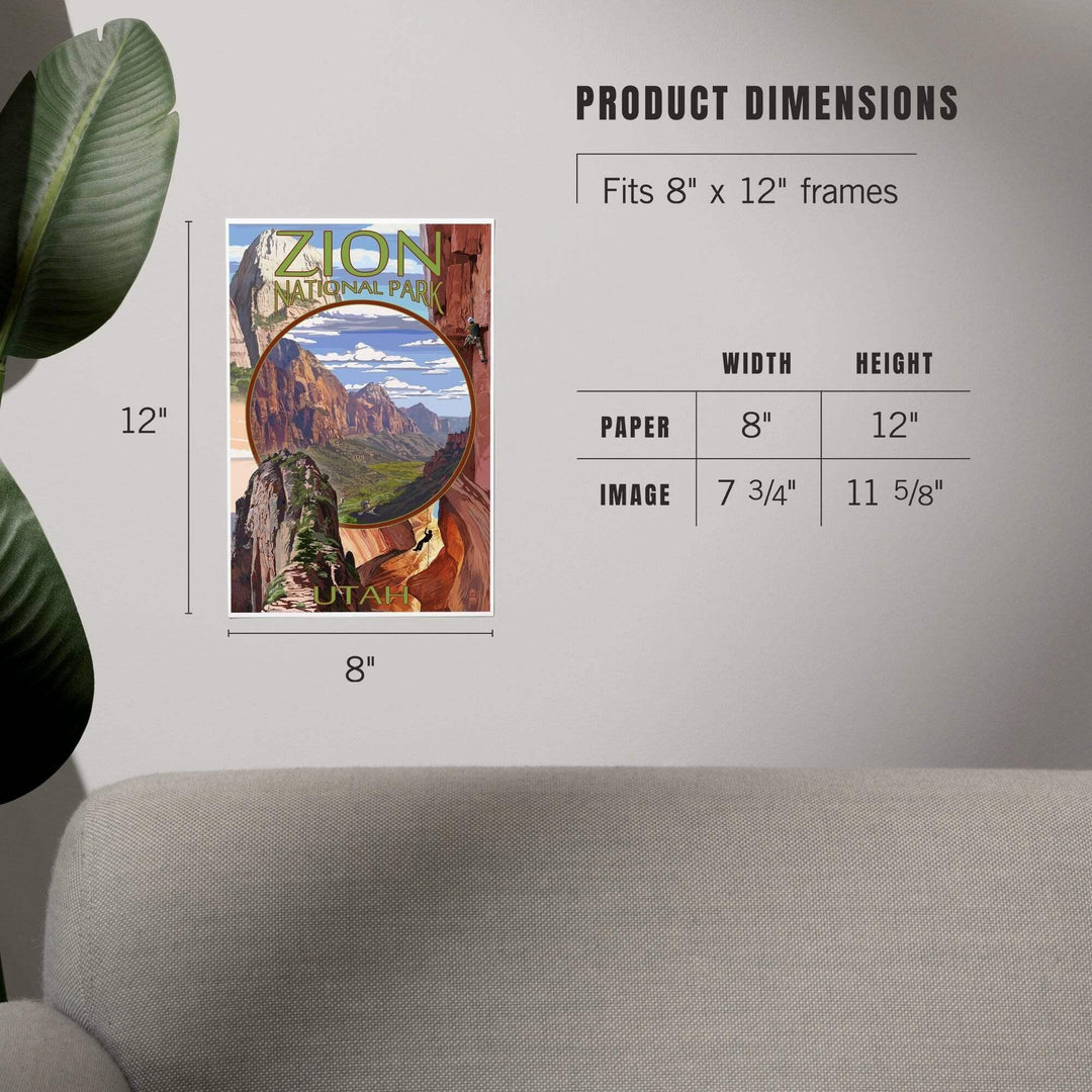 Zion National Park, Utah, Montage Views, Art & Giclee Prints Art Lantern Press 