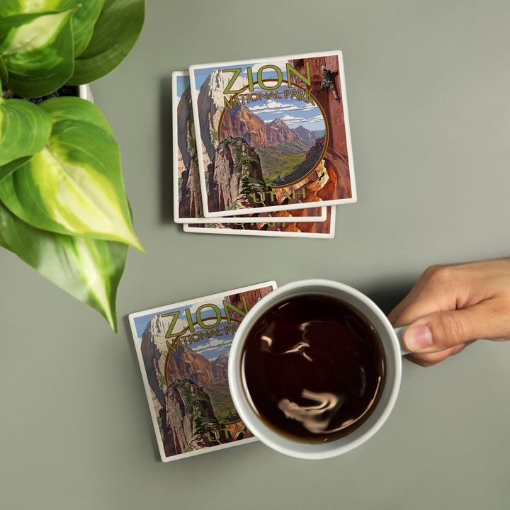 Zion National Park, Utah, Montage Views, Coasters Coasters Lantern Press 