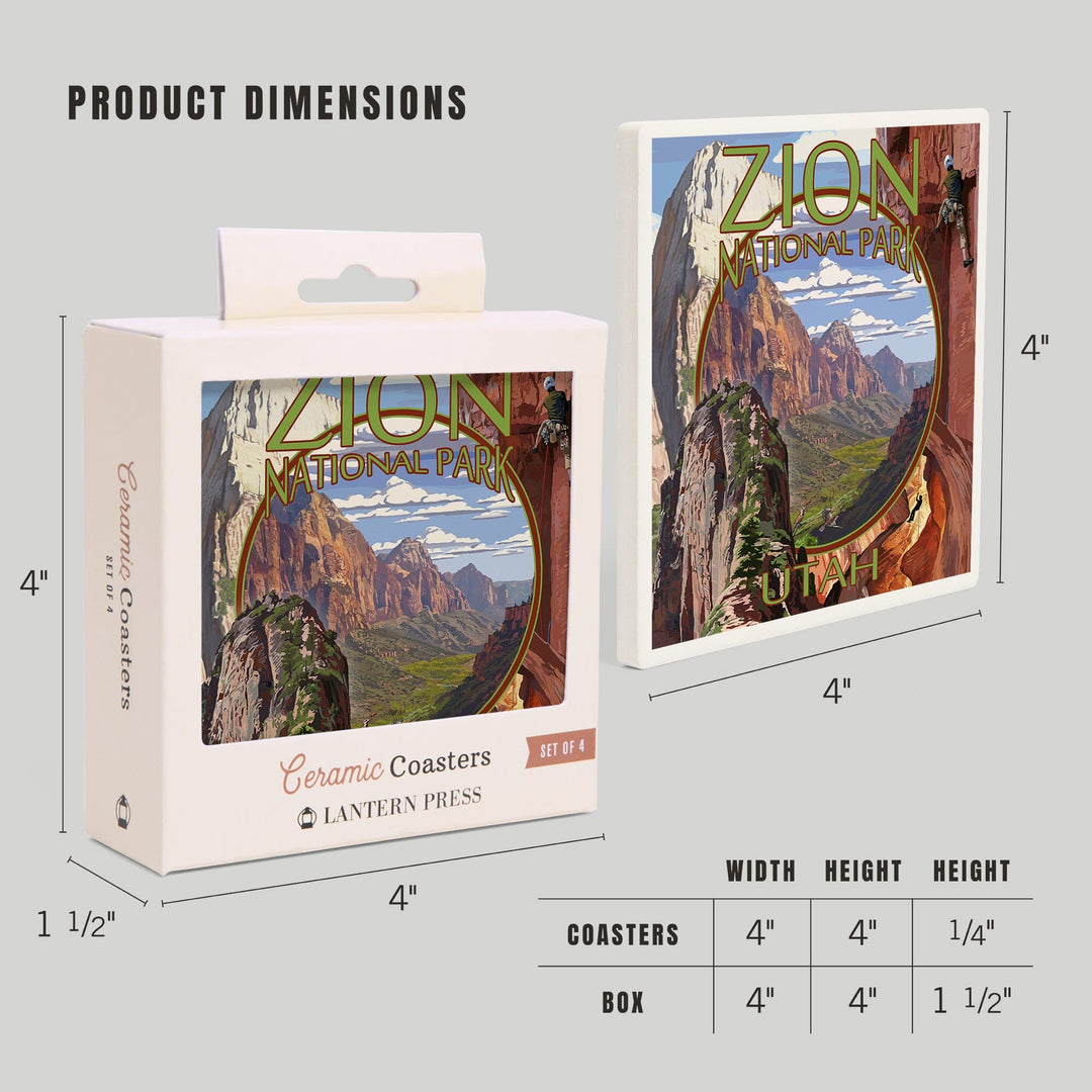 Zion National Park, Utah, Montage Views, Coasters Coasters Lantern Press 