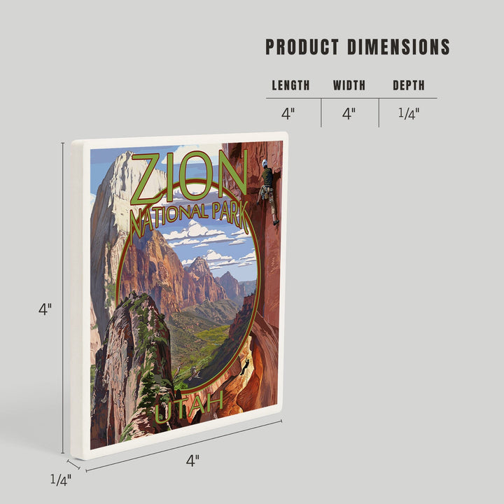 Zion National Park, Utah, Montage Views, Coasters Coasters Lantern Press 