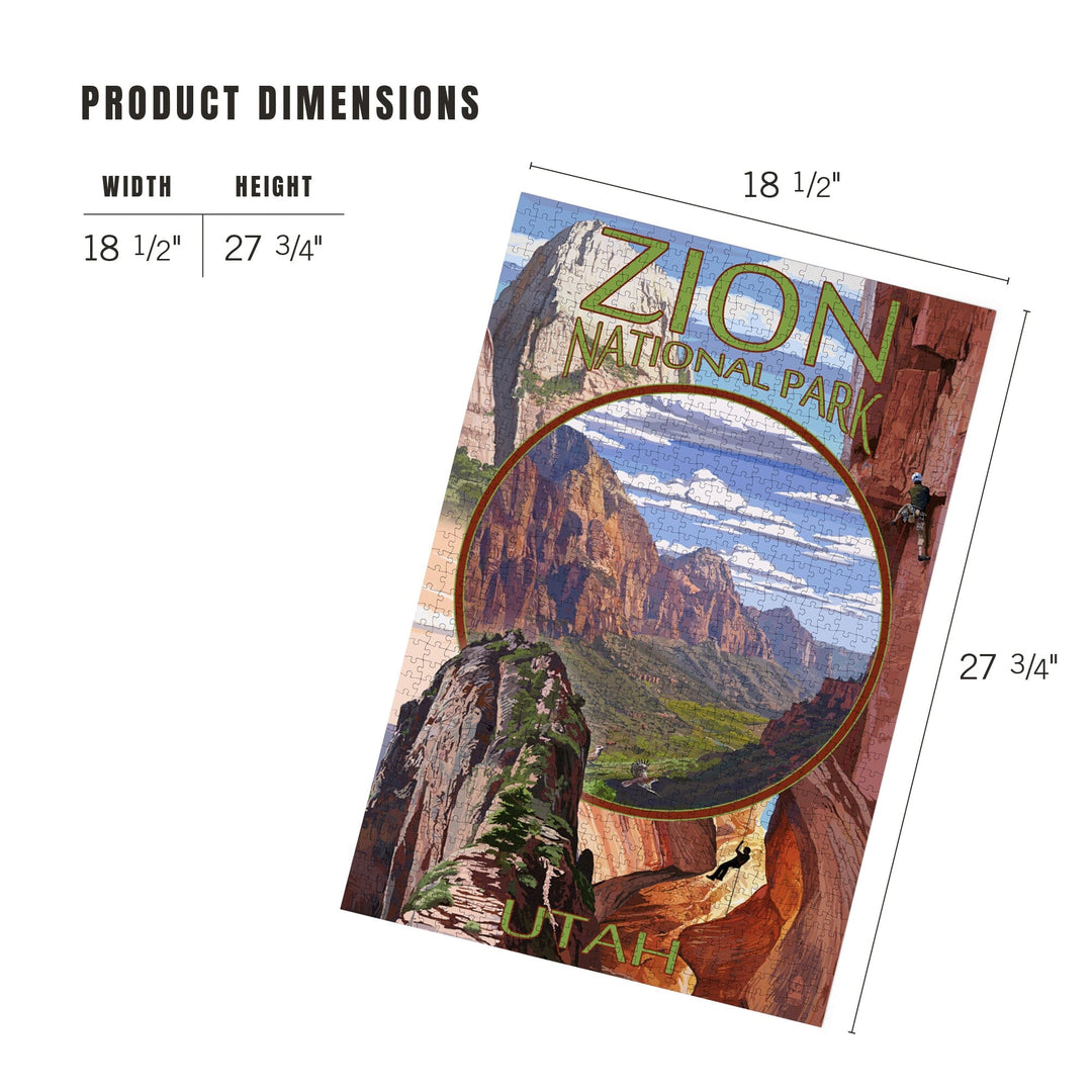 Zion National Park, Utah, Montage Views, Jigsaw Puzzle Puzzle Lantern Press 