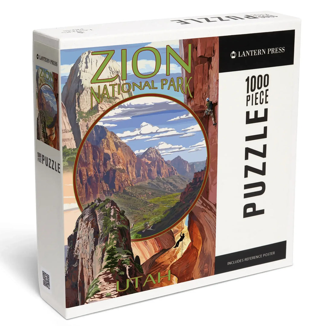 Zion National Park, Utah, Montage Views, Jigsaw Puzzle Puzzle Lantern Press 