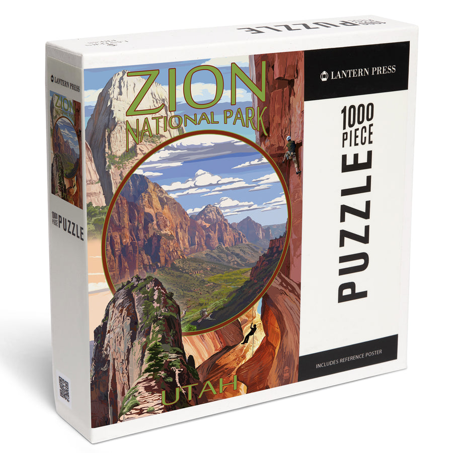 Zion National Park, Utah, Montage Views, Jigsaw Puzzle Puzzle Lantern Press 