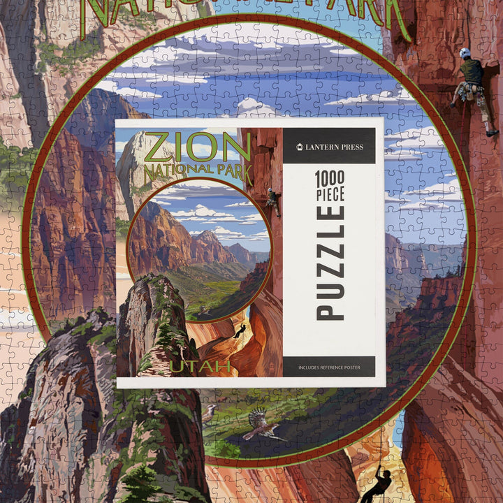 Zion National Park, Utah, Montage Views, Jigsaw Puzzle Puzzle Lantern Press 