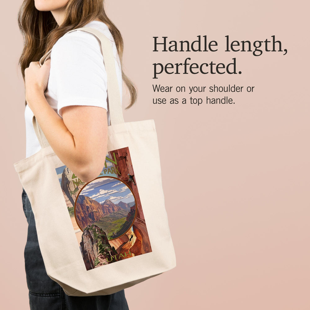 Zion National Park, Utah, Montage Views, Tote Bag Totes Lantern Press 
