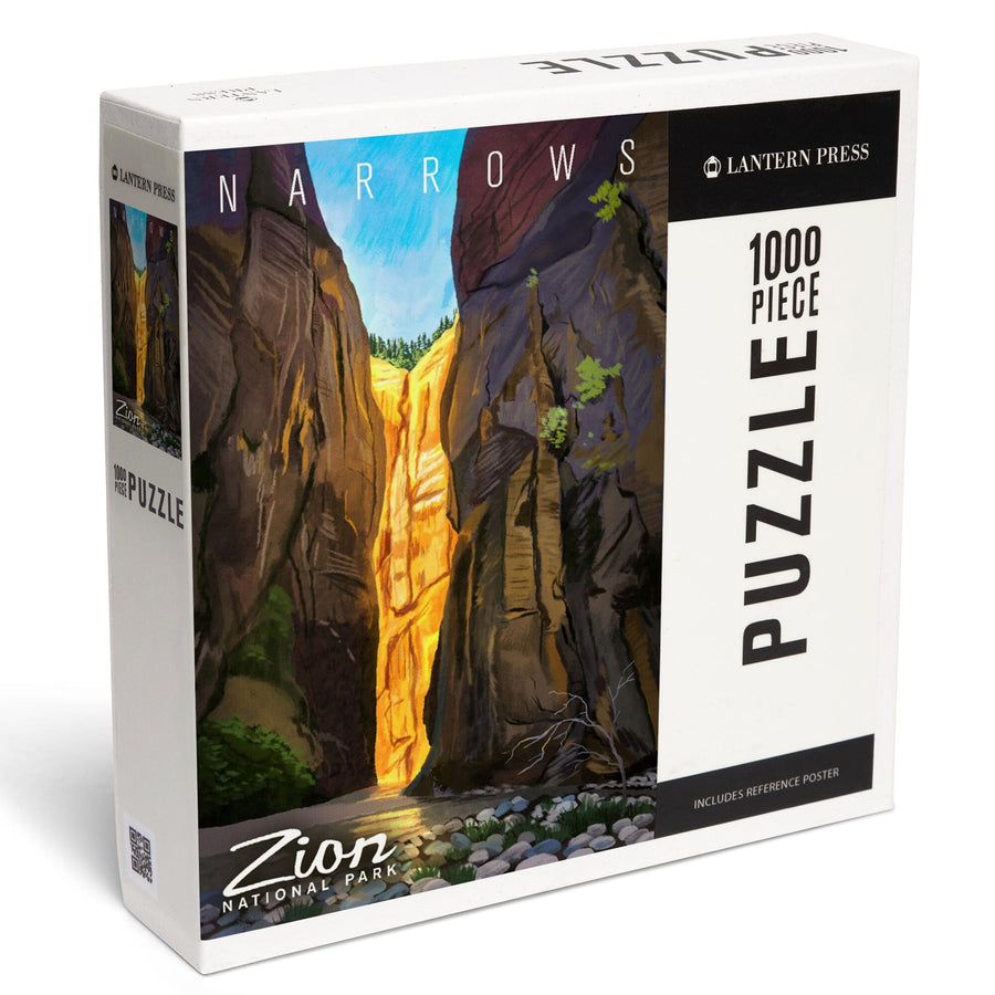 Zion National Park, Utah, Narrows, Namedrop, Oil Painting, Jigsaw Puzzle Puzzle Lantern Press 