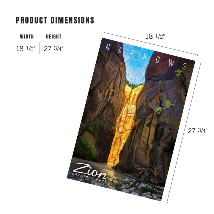 Zion National Park, Utah, Narrows, Oil Painting, Jigsaw Puzzle Puzzle Lantern Press 