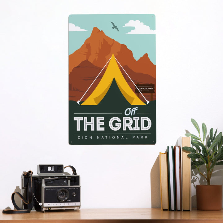 Zion National Park, Utah, Off the Grid, Tent, Metal Signs Metal Lantern Press 