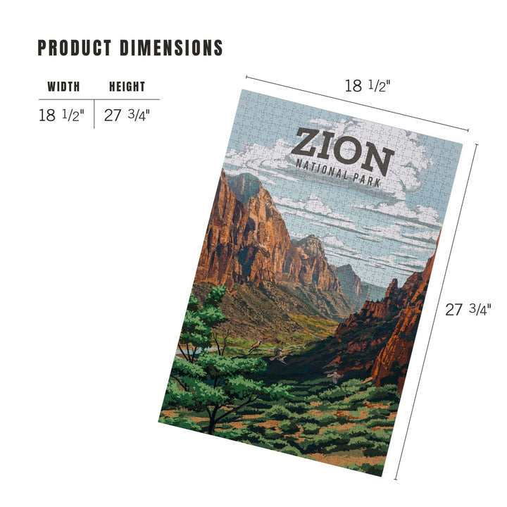 Zion National Park, Utah, Painterly, Jigsaw Puzzle Puzzle Lantern Press 