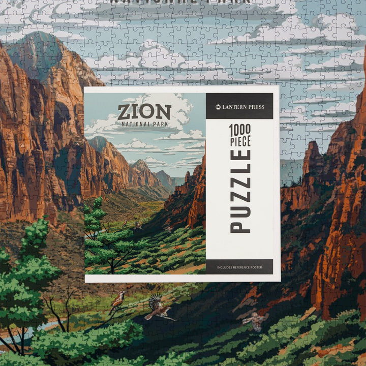 Zion National Park, Utah, Painterly, Jigsaw Puzzle Puzzle Lantern Press 