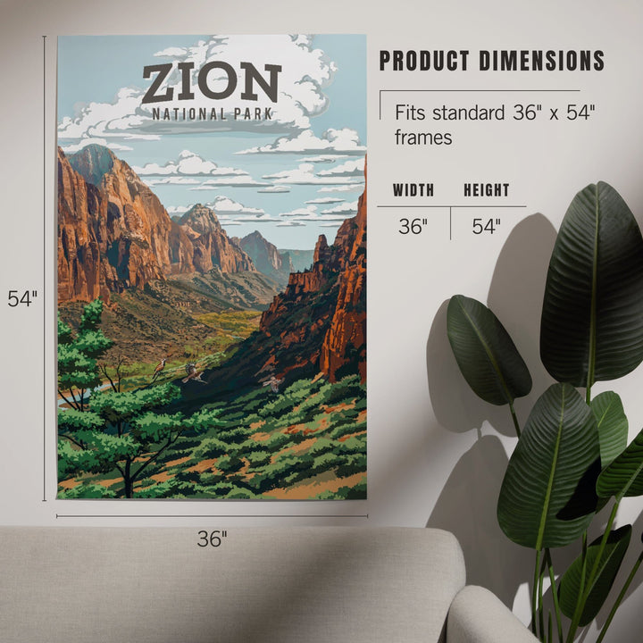 Zion National Park, Utah, Painterly National Park Series, Art & Giclee Prints Art Lantern Press 