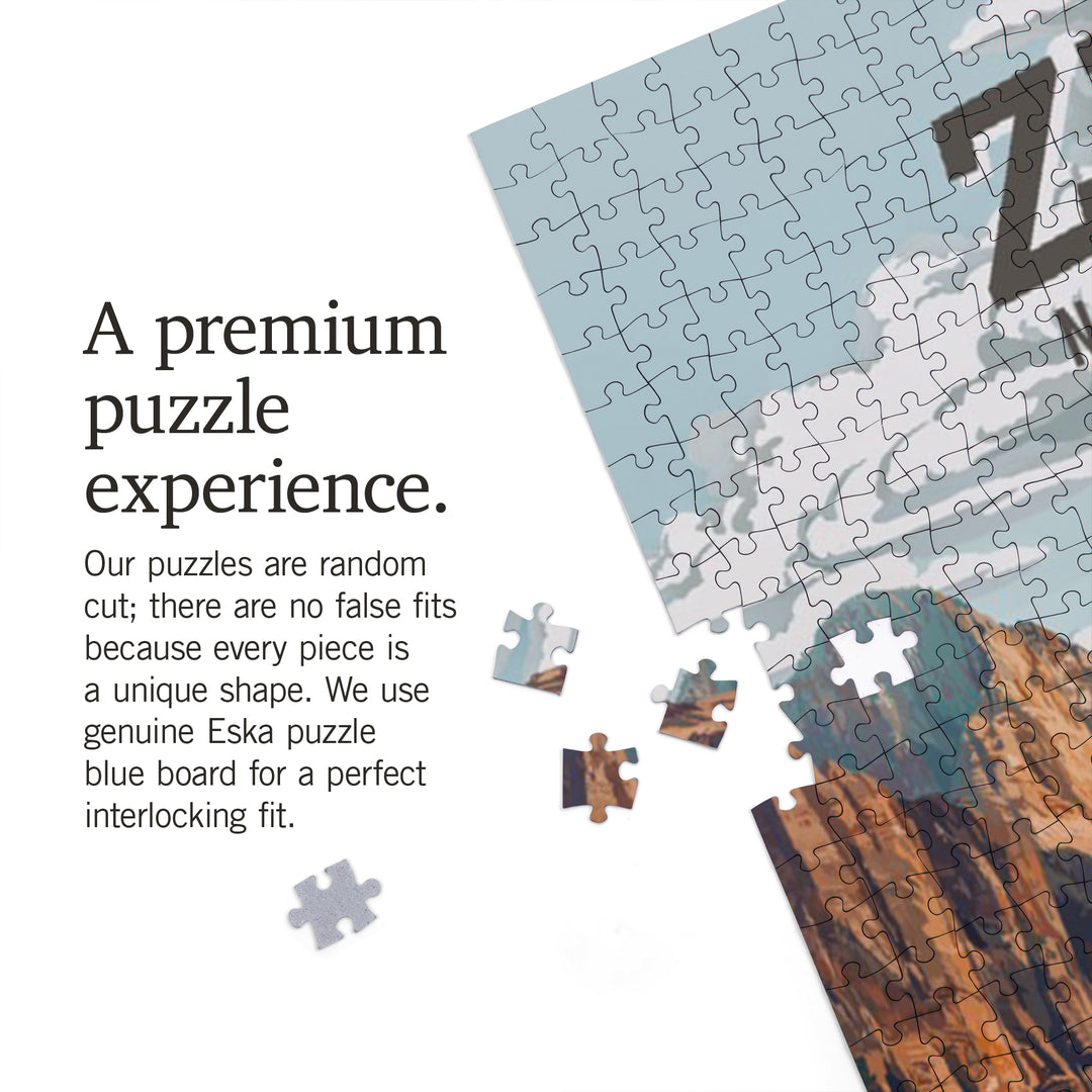Zion National Park, Utah, Painterly National Park Series, Jigsaw Puzzle Puzzle Lantern Press 