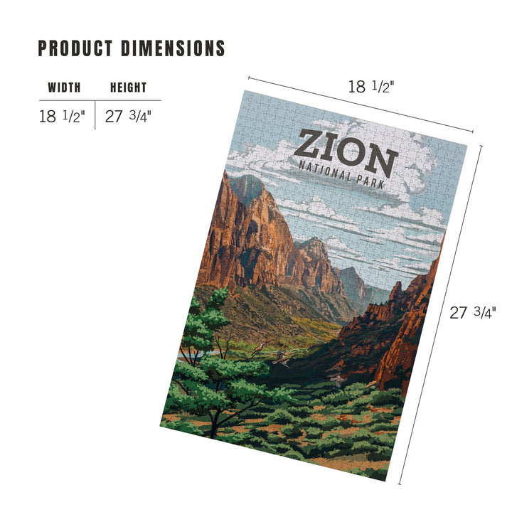 Zion National Park, Utah, Painterly National Park Series, Jigsaw Puzzle Puzzle Lantern Press 