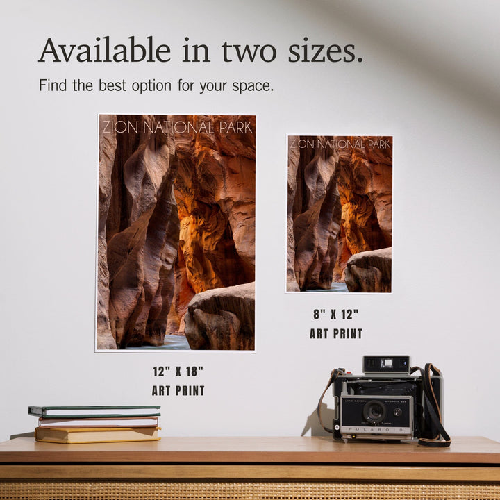 Zion National Park, Utah, Slot Canyon, Art & Giclee Prints Art Lantern Press 