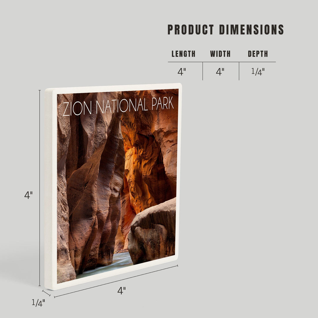 Zion National Park, Utah, Slot Canyon, Coasters Coasters Lantern Press 