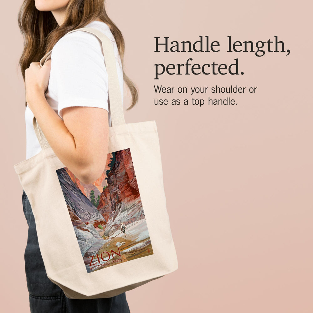 Zion National Park, Utah, Slot Canyon, Illustration, Tote Bag Totes Lantern Press 