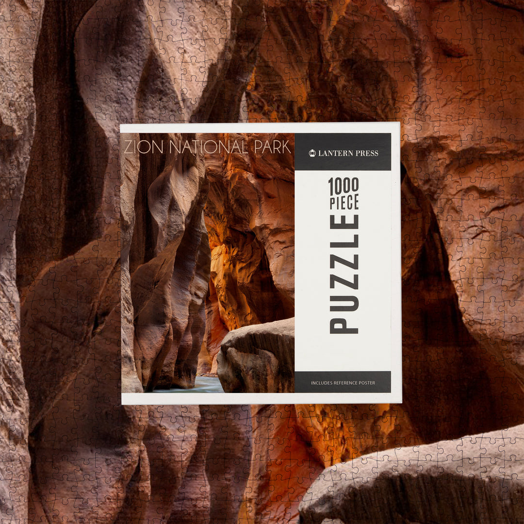 Zion National Park, Utah, Slot Canyon, Jigsaw Puzzle Puzzle Lantern Press 