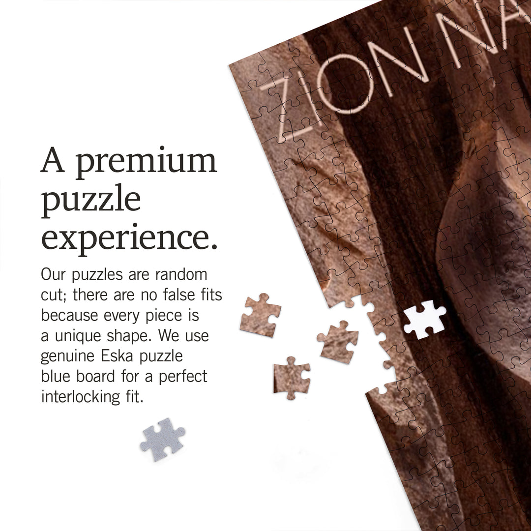 Zion National Park, Utah, Slot Canyon, Jigsaw Puzzle Puzzle Lantern Press 