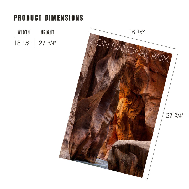 Zion National Park, Utah, Slot Canyon, Jigsaw Puzzle Puzzle Lantern Press 