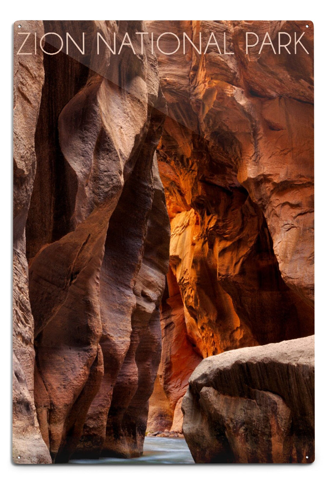 Zion National Park, Utah, Slot Canyon, Metal Signs Metal Lantern Press 12x18 Metal Sign 