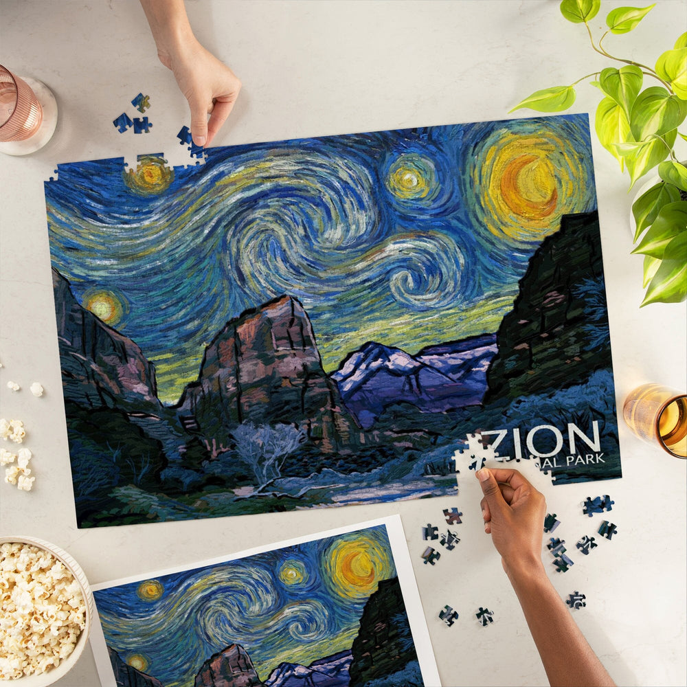 Zion National Park, Utah, Starry Night National Park Series, Jigsaw Puzzle Puzzle Lantern Press 