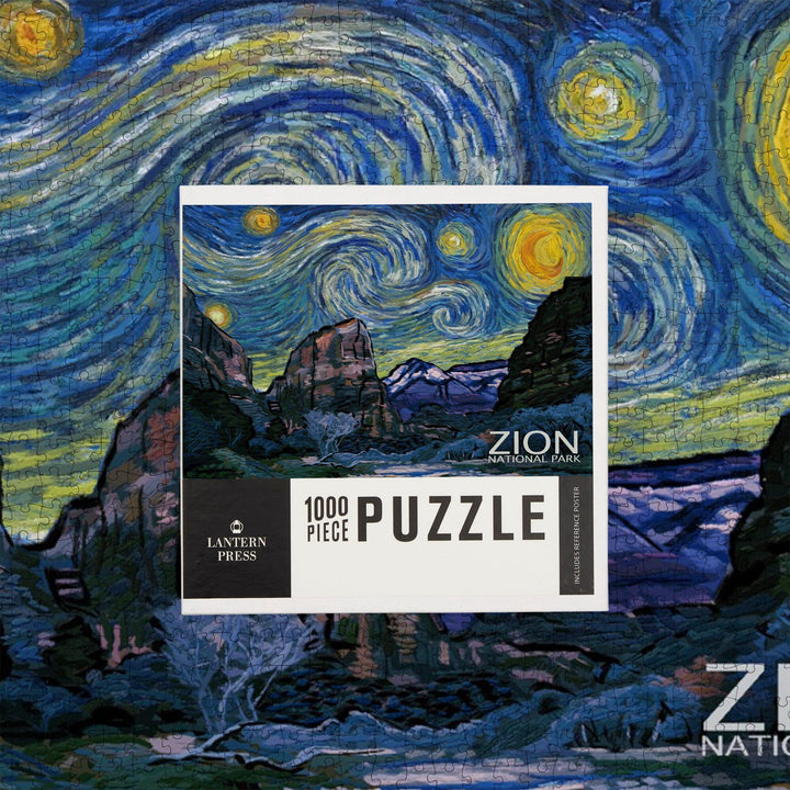 Zion National Park, Utah, Starry Night National Park Series, Jigsaw Puzzle Puzzle Lantern Press 