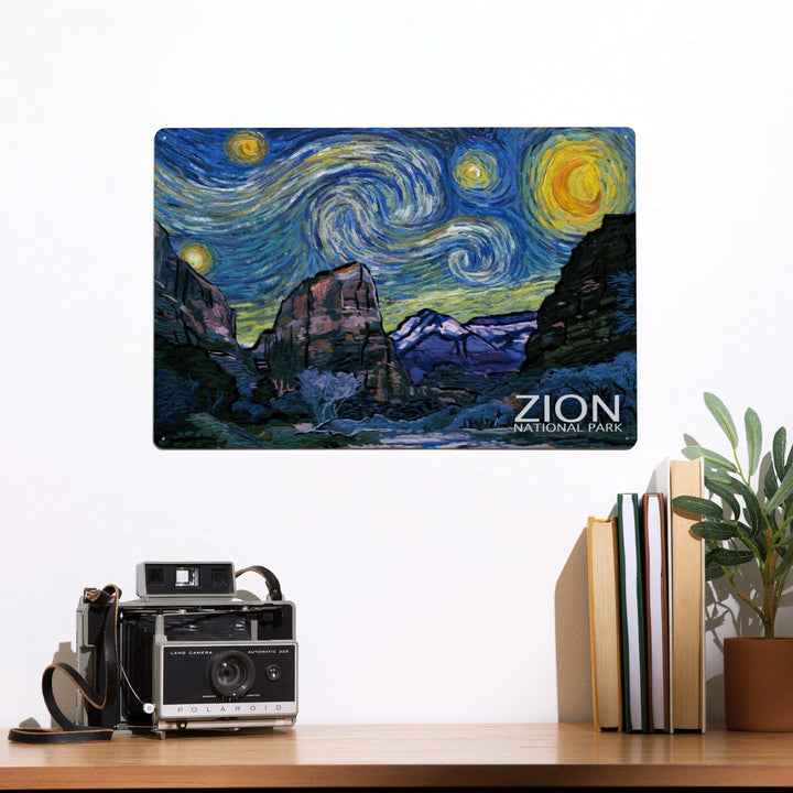 Zion National Park, Utah, Starry Night National Park Series, Metal Signs Metal Lantern Press 