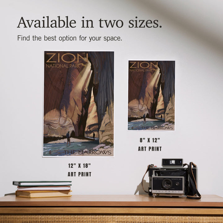 Zion National Park, Utah, The Narrows, Art & Giclee Prints Art Lantern Press 