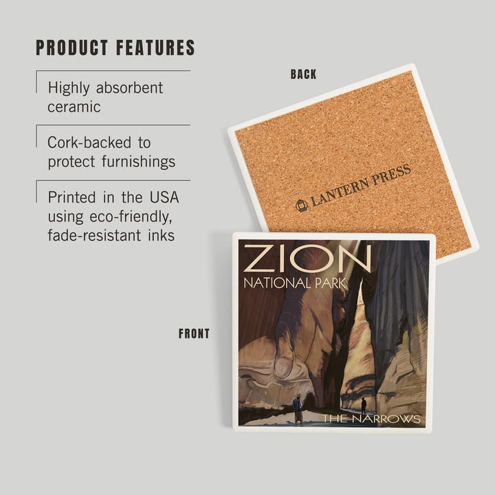 Zion National Park, Utah, The Narrows, Coasters Coasters Lantern Press 