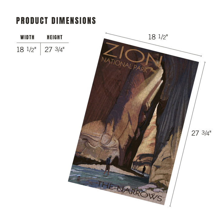 Zion National Park, Utah, The Narrows, Jigsaw Puzzle Puzzle Lantern Press 