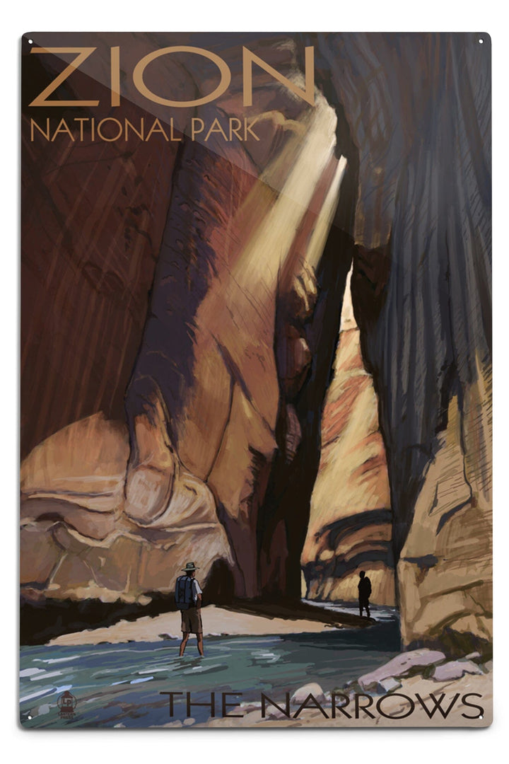 Zion National Park, Utah, The Narrows, Metal Signs Metal Lantern Press 12x18 Metal Sign 