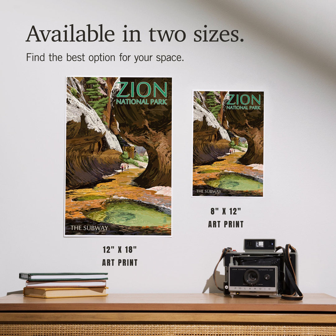 Zion National Park, Utah, The Subway, Art & Giclee Prints Art Lantern Press 