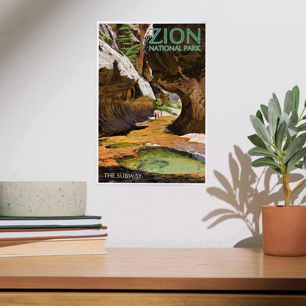 Zion National Park, Utah, The Subway, Art & Giclee Prints Art Lantern Press 