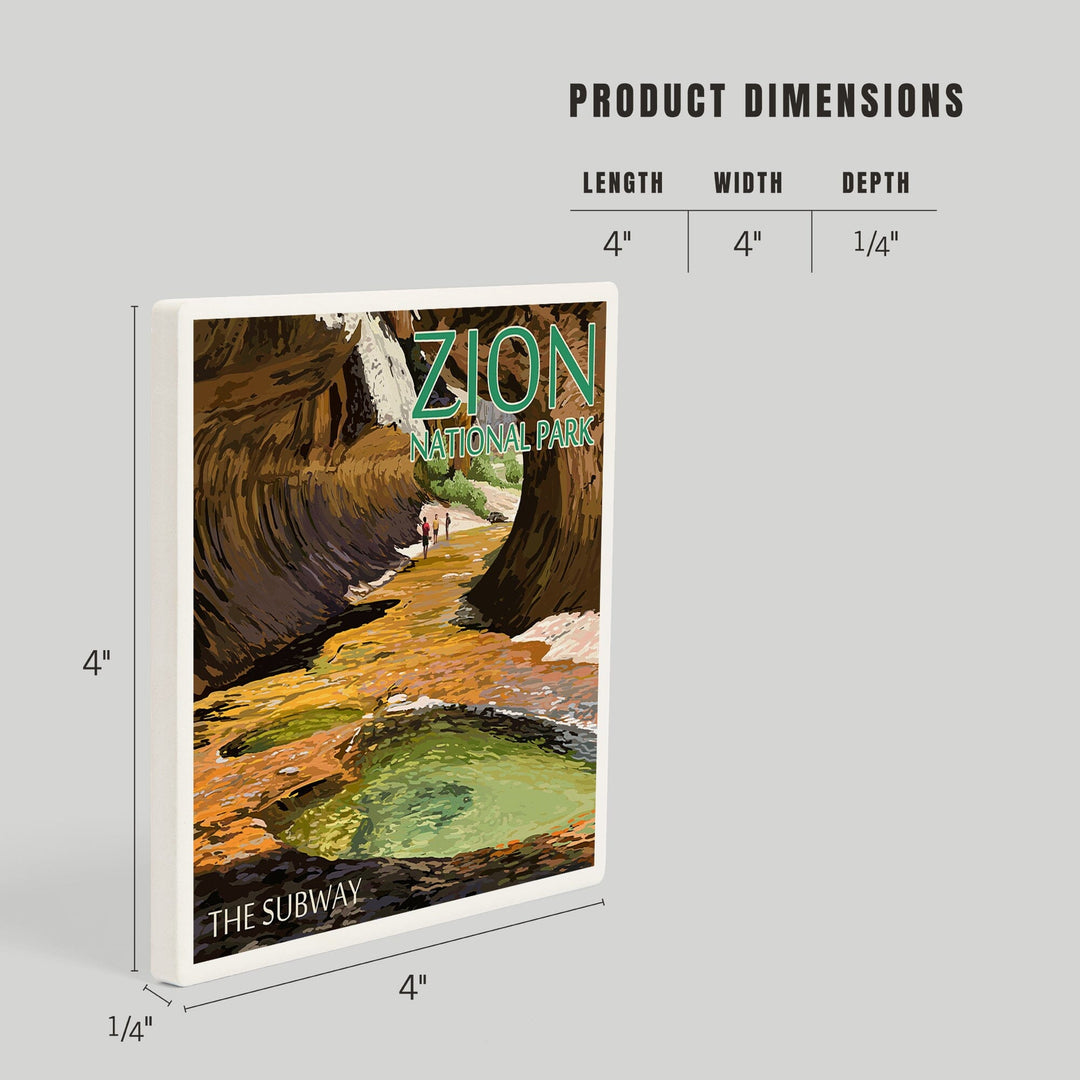 Zion National Park, Utah, The Subway, Coasters Coasters Lantern Press 