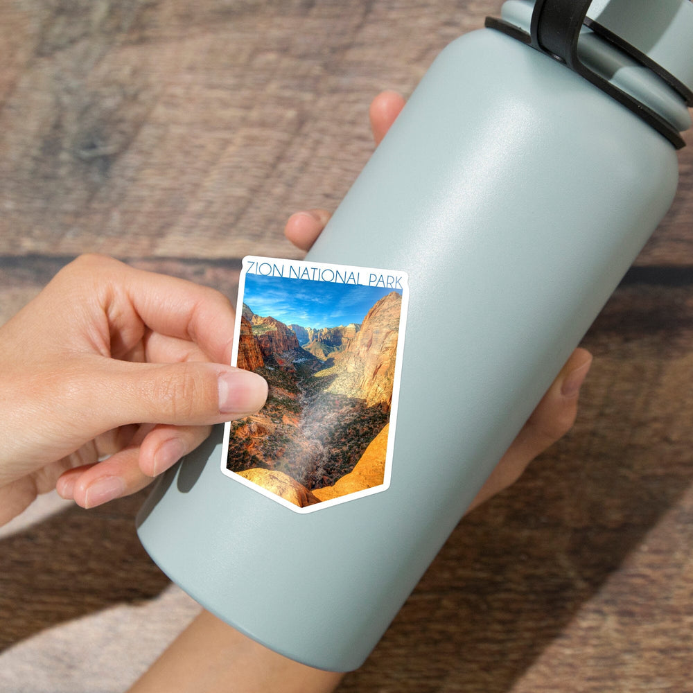 Zion National Park, Utah, The Subway, Contour, Lantern Press Photography, Vinyl Sticker Sticker Lantern Press 