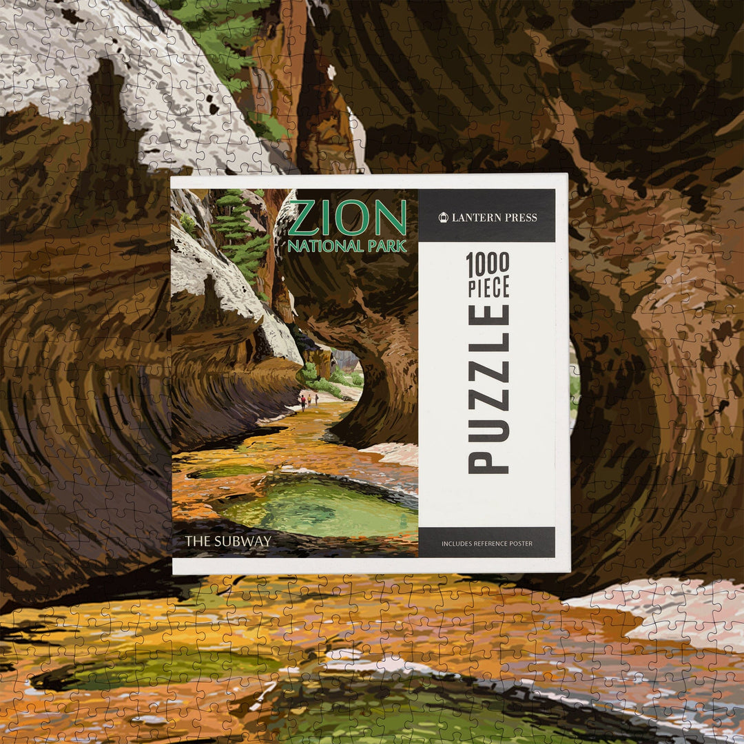 Zion National Park, Utah, The Subway, Jigsaw Puzzle Puzzle Lantern Press 