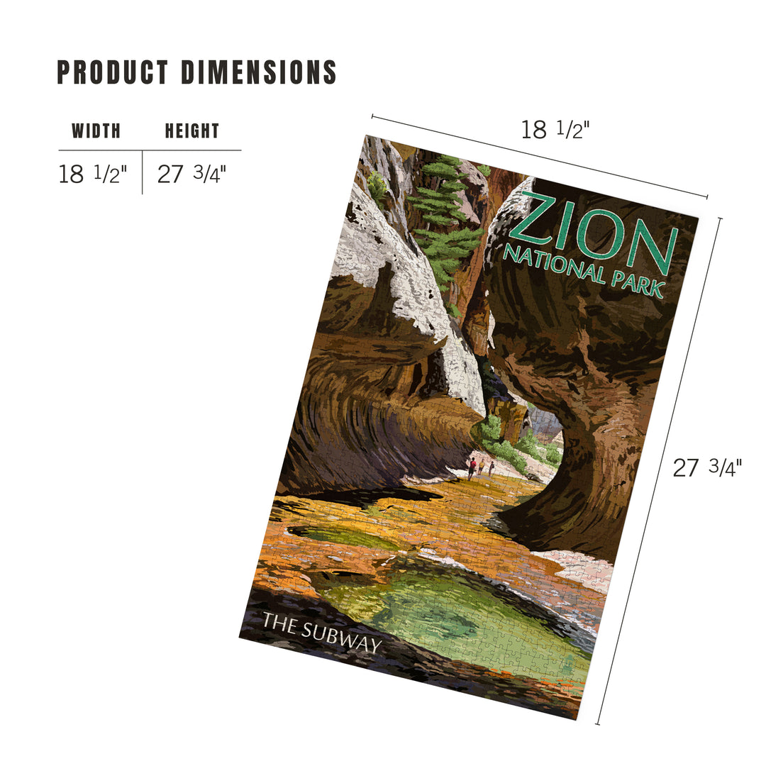 Zion National Park, Utah, The Subway, Jigsaw Puzzle Puzzle Lantern Press 