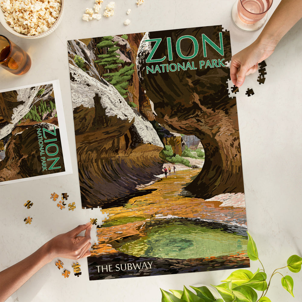 Zion National Park, Utah, The Subway, Jigsaw Puzzle Puzzle Lantern Press 