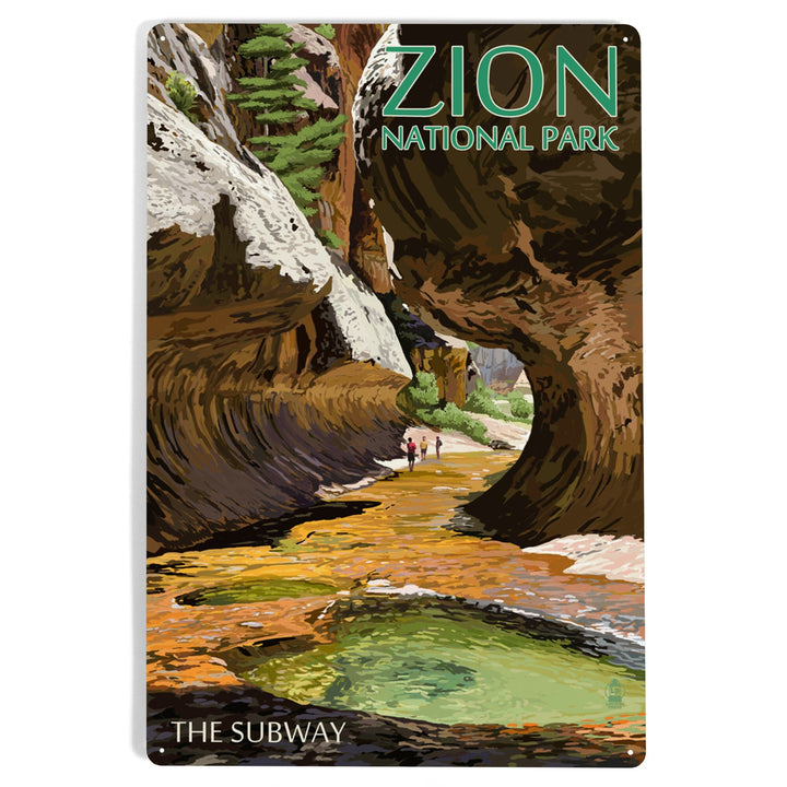 Zion National Park, Utah, The Subway, Metal Signs Metal Lantern Press 