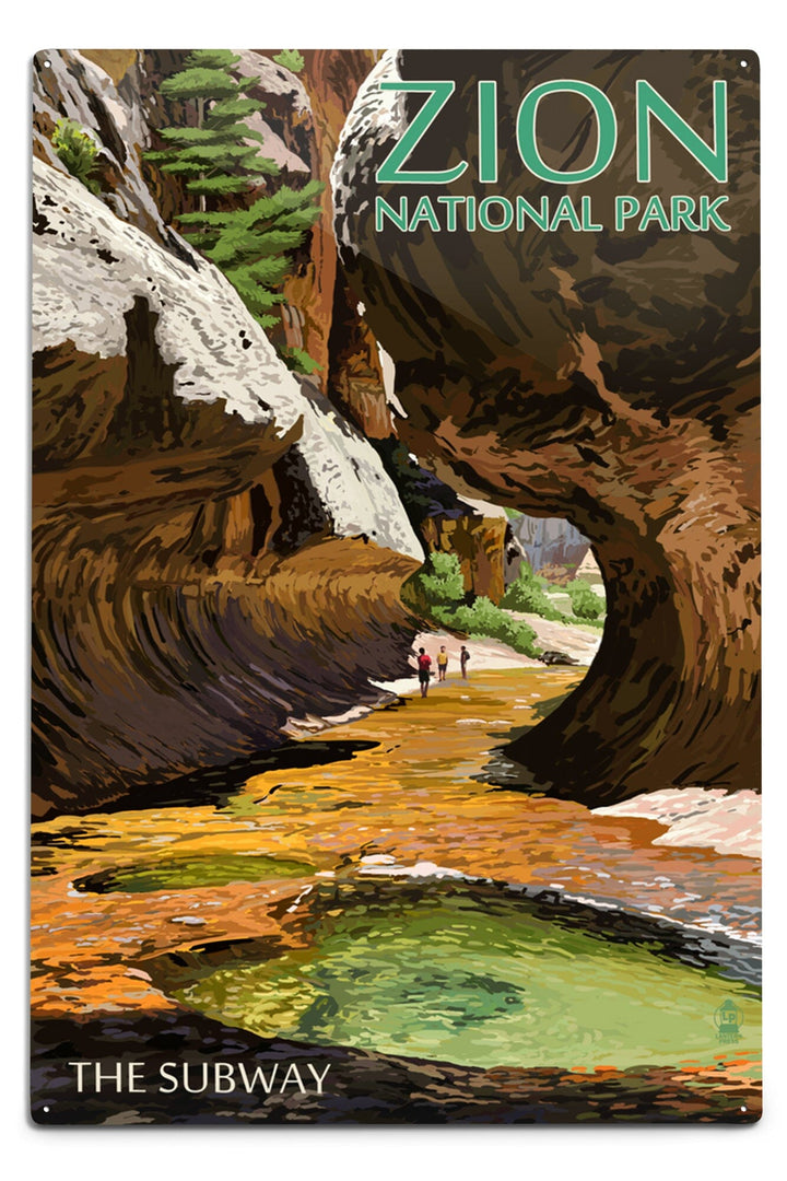 Zion National Park, Utah, The Subway, Metal Signs Metal Lantern Press 6 x 9 Metal Sign 