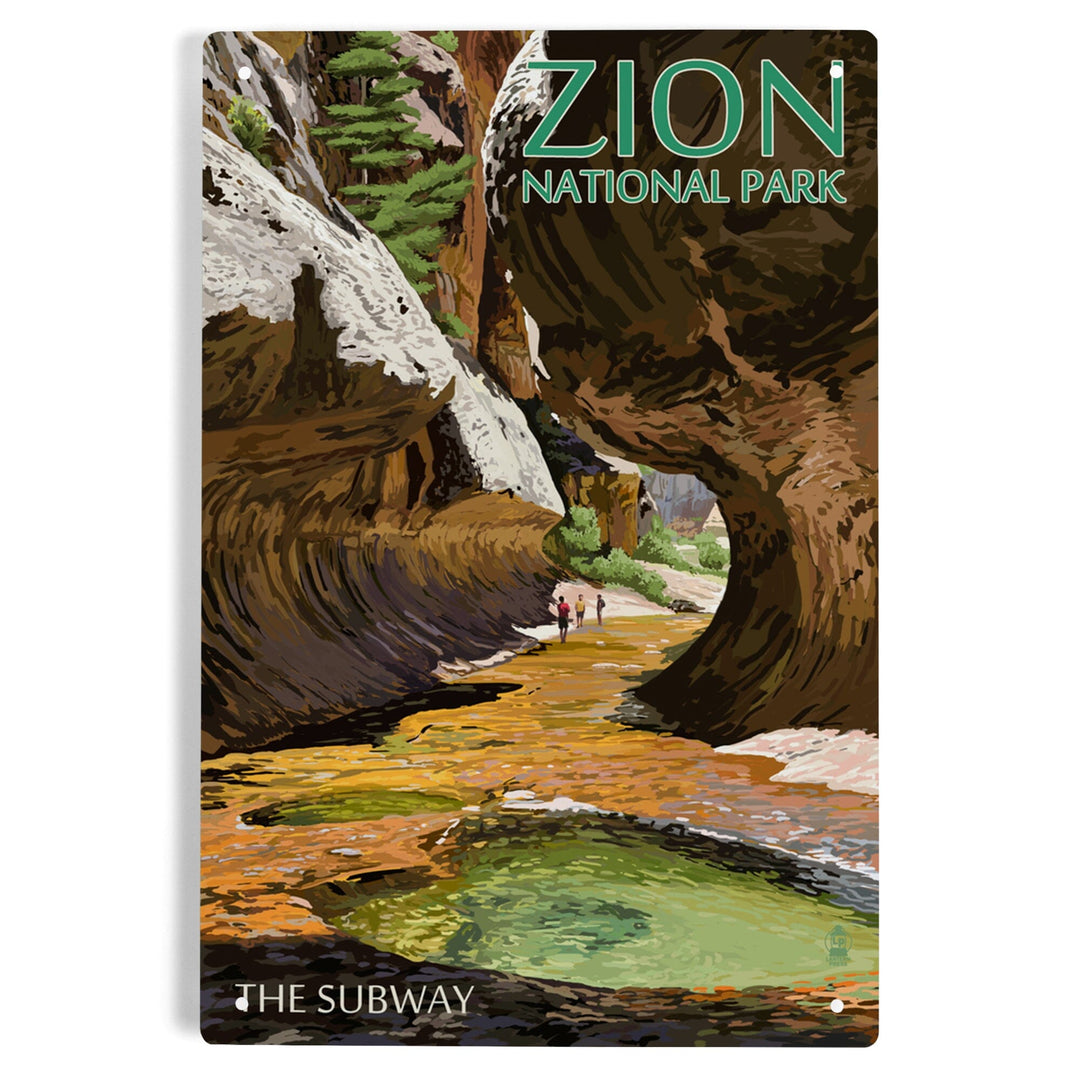 Zion National Park, Utah, The Subway, Metal Signs Metal Lantern Press 