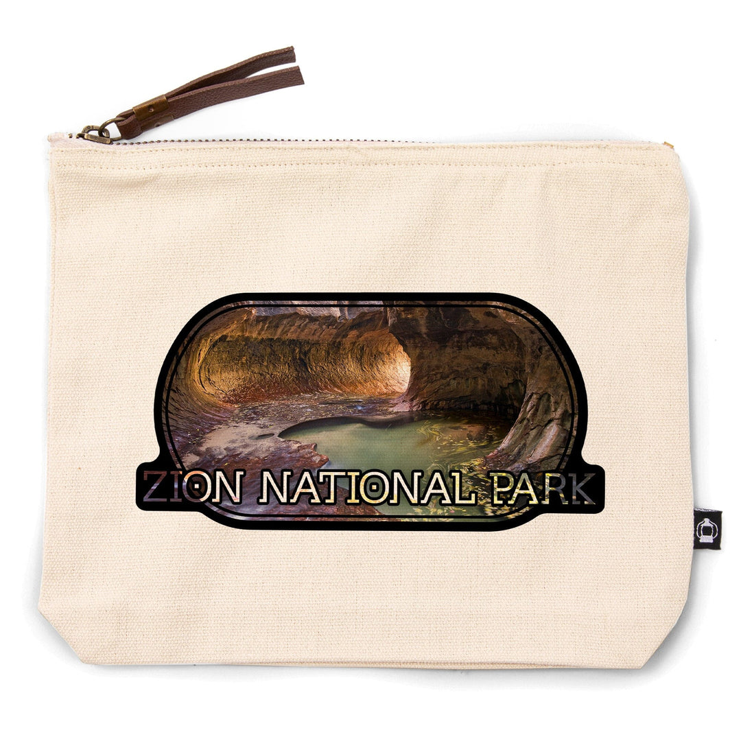 Zion National Park, Utah, The Subway,, Organic Cotton Zipper Pouch, Go Bag Go Bag Lantern Press 
