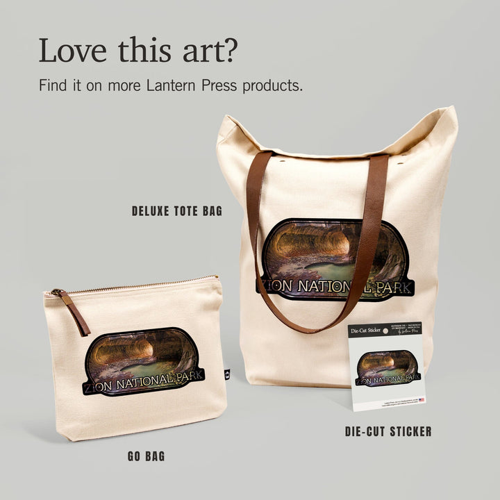 Zion National Park, Utah, The Subway,, Organic Cotton Zipper Pouch, Go Bag Go Bag Lantern Press 