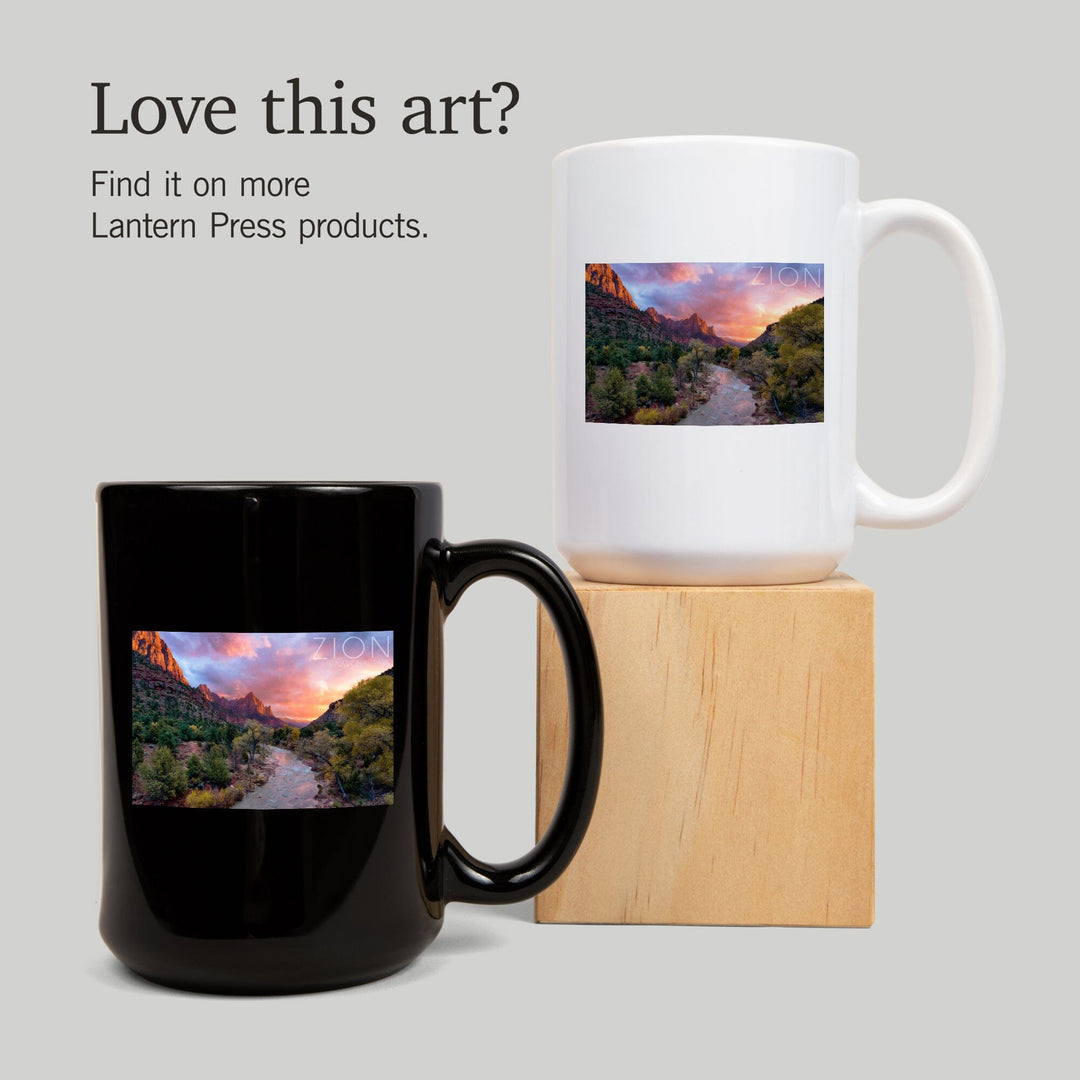 Zion National Park, Utah, The Watchman, Ceramic Mug Mugs Lantern Press 