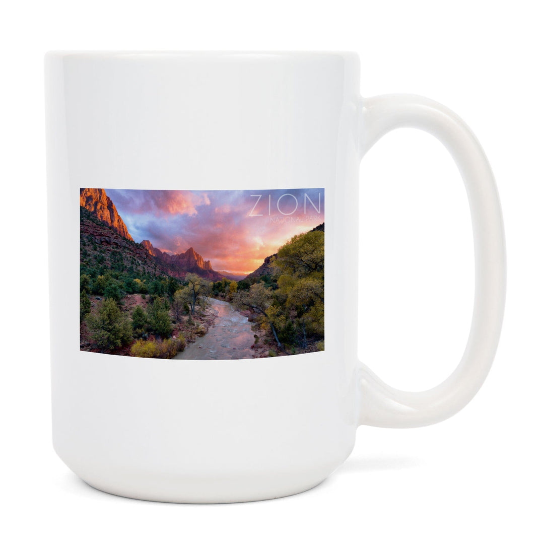 Zion National Park, Utah, The Watchman, Ceramic Mug Mugs Lantern Press 