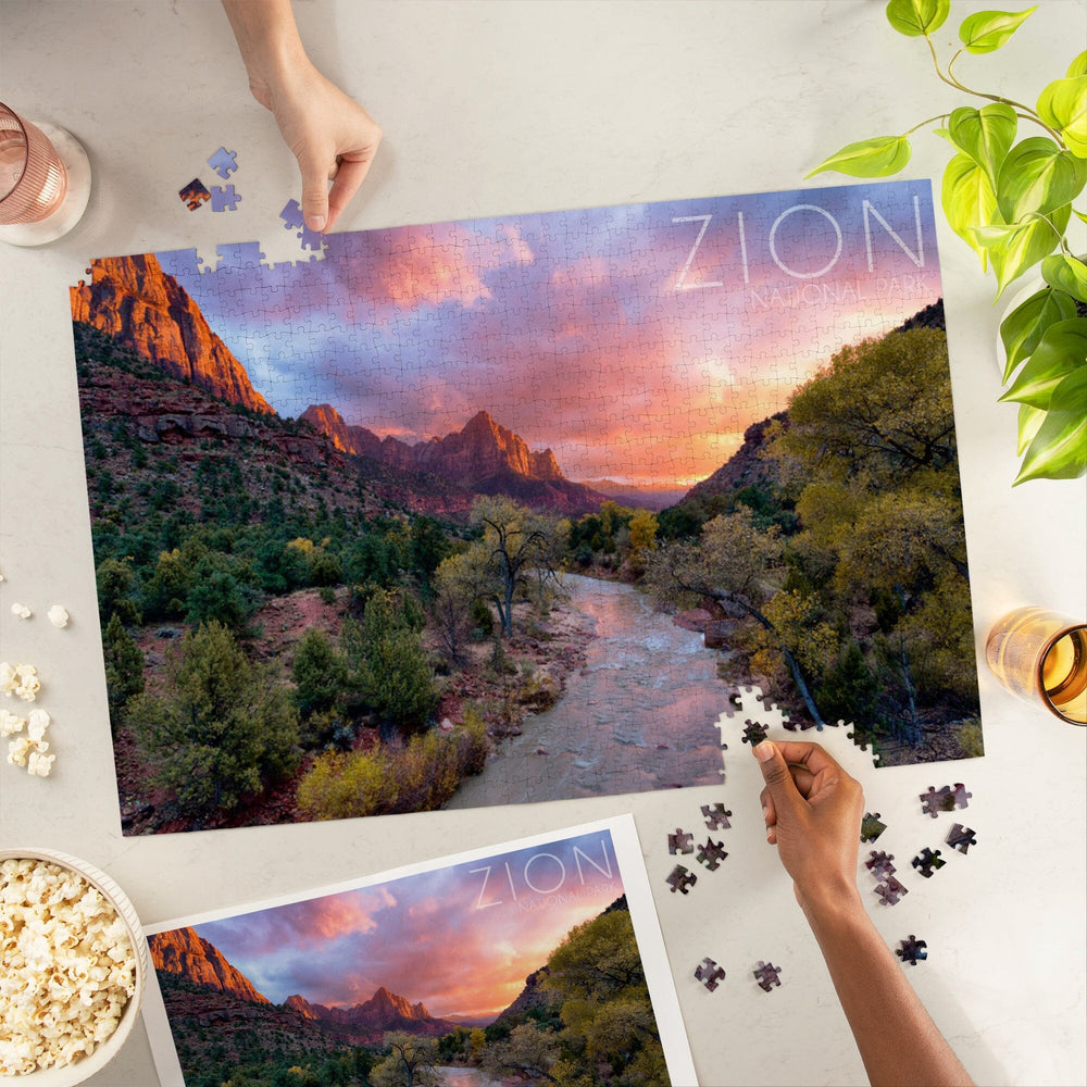 Zion National Park, Utah, The Watchman, Jigsaw Puzzle Puzzle Lantern Press 